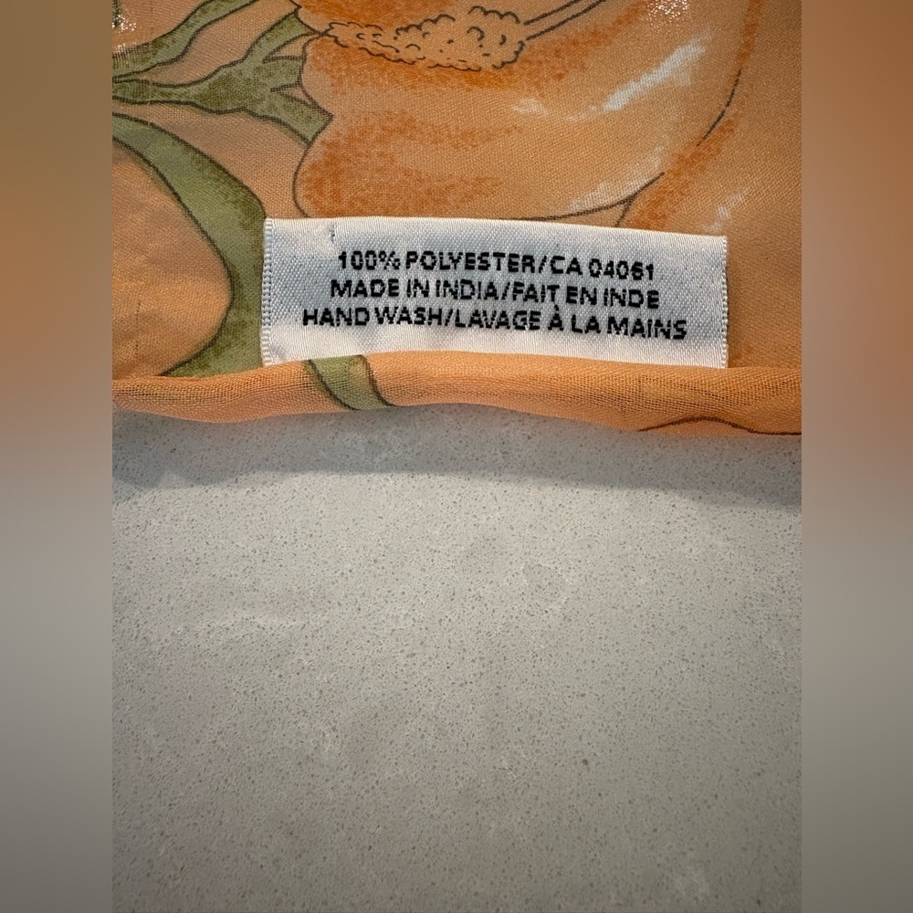 Nygard Collection Vintage-Style Floral Scarf - Peach, Yellow & Green - Picture 3 of 10